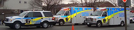 Emergency Medical Services on scene of an incident in York Region in Ontario York Region EMS on scene.jpg