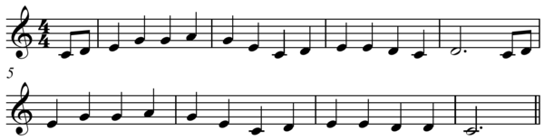 'Oh, Susanna' pentatonic melody