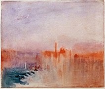 San Giorgio Maggiore, Venice, at Sunset, from along the Riva degli Schiavoni - William Turner - Tate Britain.