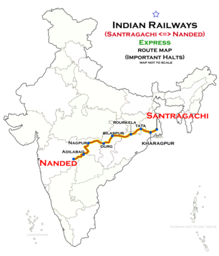 <span class="mw-page-title-main">Hazur Sahib Nanded–Santragachi Express</span> Train in India