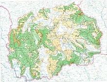 Forests cover much of the country Vegetatsiska karta na Makedonija.jpg