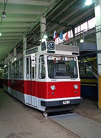 LM-68 museum railcar No. 6249 in Saint Petersburg