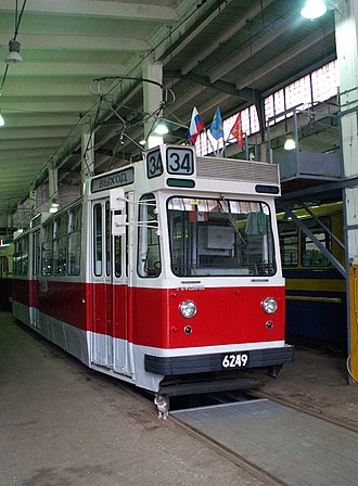 Музейный трамвай ЛМ-68 в Санкт-Петербурге