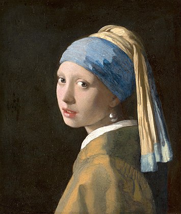 Menina com o Brinco de Pérola (ca. 1665) de Johannes Vermeer, coleção do Mauritshuis em Haia, Países Baixos (definição 12 285 × 14 550)