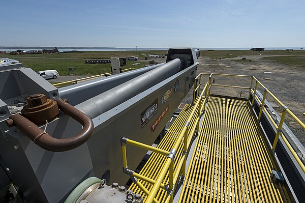 An electromagnetic railgun at terminal range located at the Naval Surface Warfare Center Dahlgren