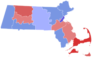 1928 United States Senate election in Massachusetts results map by county.svg
