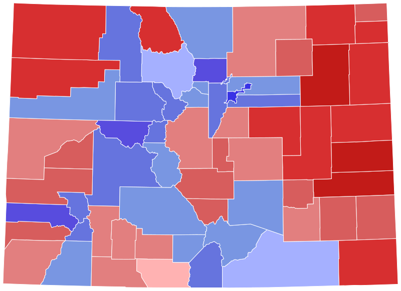 File:2022 United States Senate election in Colorado results map by county.svg