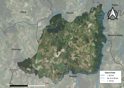 Vue aérienne du territoire communal.