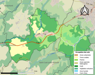 Kolorowa mapa przedstawiająca użytkowanie gruntów.