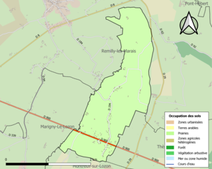 Kolorowa mapa przedstawiająca użytkowanie gruntów.