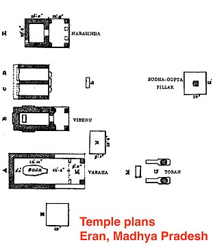 Plan of 5th-century temples in Eran, Madhya Pradesh.