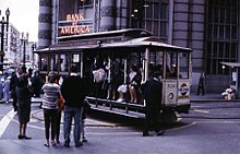 A cable car being turned around at the end of the line, August 1964 6408-SFOCableCarTurntable.jpg