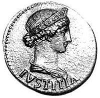 As uitgegeven door Drusus Claudius Nero (22-23) met een afbeelding van zijn moeder Vipsania Agrippina en het woord PIETAS aan de ene kant en een afbeelding van hemzelf aan de andere.