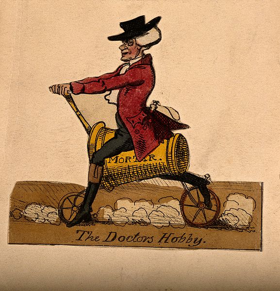 File:A doctor riding his hobby-horse; represented by a pestle and Wellcome V0010937.jpg