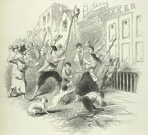 Food riot in Dungarvan during the Great Famine. (The Pictorial Times, 1846)