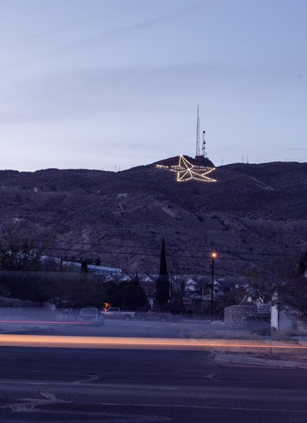 File:A large, illuminated star, high above El Paso, Texas, on Franklin Mountain, has become an informal symbol of the community LCCN2014631175.tif