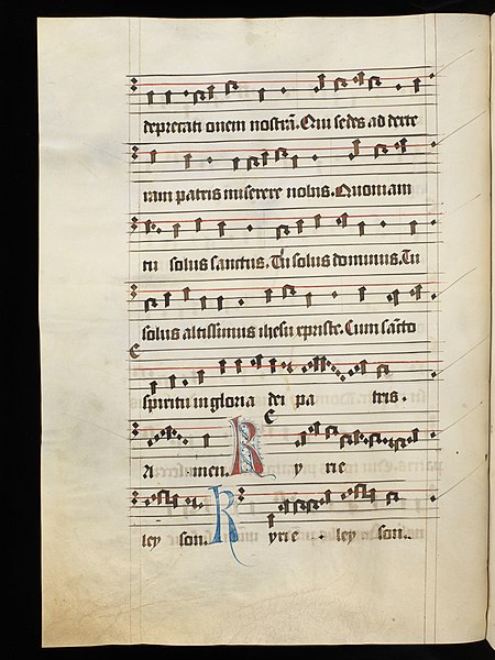 File:Aarau, Aargauer Kantonsbibliothek, MsMurFm 5, f. 136v – Graduale, pars de sanctis.JPG