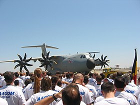 Ensimmäisen A400M: n esittely Sevillassa vuonna 2008.