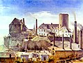 Alfred Rethel: Die Harkortsche Fabrik auf Burg Wetter, um 1834
