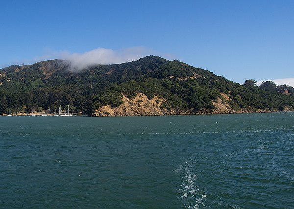 Angel Island as seen from the Angel Island Ferry near Tiburon, California