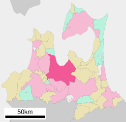 Aomori stads läge i prefekturen Aomori