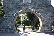 arcadia university stone entrance gateway