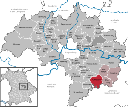 Läget för Aufhausen i Landkreis Regensburg