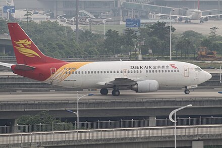 A Deer Air Boeing 737-300 taxiing at Guangzhou Baiyun International Airport, China in 2008