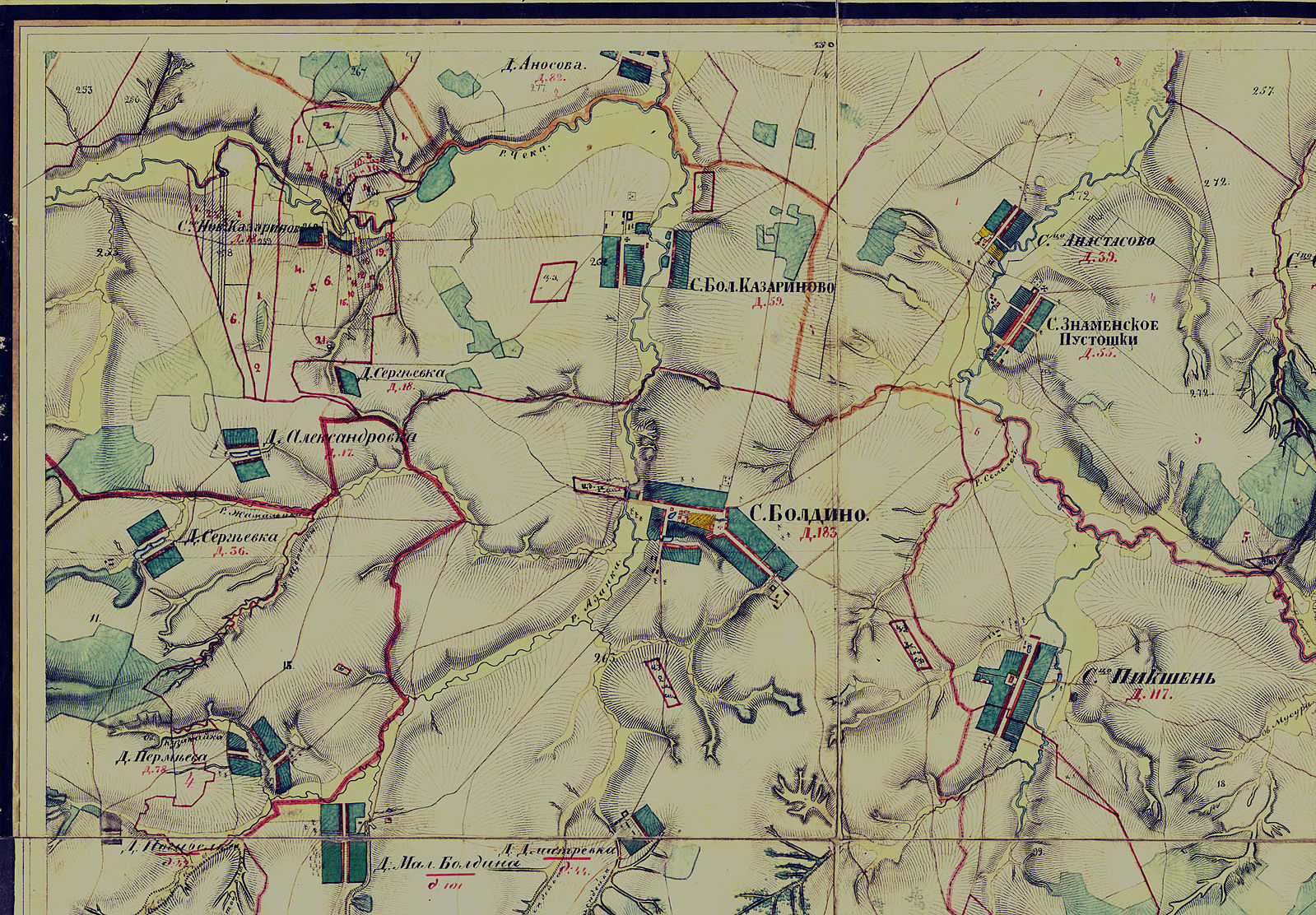 Карта менде нижегородской области 1850 года