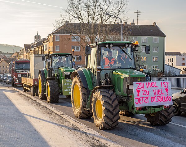 Farmers protest against the European Green Deal in 2024