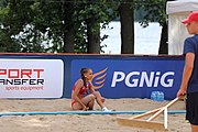 Deutsch: Beachhandball Europameisterschaften 2019 (Beach handball Euro); Tag 3: 4. Juli 2019 – Frauen, Platzierungsrunde Gruppe IV, Russland-Slowenien 2:0 (18:11, 20:16) English: Beach handball Euro; Day 3: 4 July 2019 – Women Consolation Round Group IV – Russia-Slovenia 2:0 (18:11, 20:16)