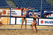 Deutsch: Beachhandball Europameisterschaften 2019 (Beach handball Euro); Tag 5: 6. Juli 2019 – Frauen, Halbfinale, Ungarn-Niederlande 2:0 (19:16, 15:12) English: Beach handball Euro; Day 5: 6 July 2019 – Semifinal Women – Hungary-Netherlands 2:0 (19:16, 15:12)