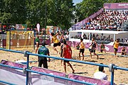 Deutsch: Beachhandball bei den Olympischen Jugendspielen 2018; Tag 3, 9. Oktober 2018; Jungs, Vorrunde, Gruppe A - Ungarn-Thailand 2:1 English: Beach handball at the 2018 Summer Youth Olympics at 9 October 2018 – Girls Preliminary Round Group A‎ – Hungary-Thailand 2:1