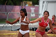 Deutsch: Beachhandball bei den Olympischen Jugendspielen 2018; Tag 6, 11. Oktober 2018; Mädchen, Platzierungsrunde - Mauritius-Türkei 0:2 English: Beach handball at the 2018 Summer Youth Olympics at 11 October 2018 – Girls Consolation Round – Mauritius-Turkey 0:2