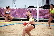 Deutsch: Beachhandball bei den Olympischen Jugendspielen 2018; Tag 5, 10. November 2018; Mädchen, Hauptrunde - Chinese Taipei (Taiwan)-Paraguay 2:0 English: Beach handball at the 2018 Summer Youth Olympics at 11 October 2018 – Girls Main Round – Chinese Taipei (Taiwan)-Paraguay 2:0