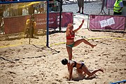 Deutsch: Beachhandball bei den Olympischen Jugendspielen 2018; Tag 4, 10. Oktober 2018; Mädchen, Vorrunde, Gruppe A - Ungarn-Chinese Taipei (Taiwan) 2:0 English: Beach handball at the 2018 Summer Youth Olympics at 10 October 2018 – Girls Preliminary Round Group A‎ – Hungary-Chinese Taipei 2:0