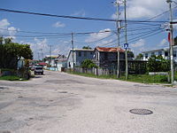 Straatbeeld in zuiden van Belize City