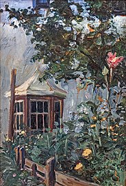   Jardin fleuri - Egon Schiele