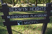 English: In Berwyn Heights, Maryland, sign at Indian Creek Park