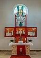 * Nomination Altar in the Protestant Reformation Memorial Church in Bieberbach (Egloffstein) --Ermell 05:41, 2 August 2023 (UTC) * Promotion Good quality --Llez 08:52, 2 August 2023 (UTC)  Comment Very good modern altar and beautifully photographed. Might be a good FP nominee, if there are no copyright issues regarding the work you photographed. Do you know what the copyright status of the work is? -- Ikan Kekek 18:03, 2 August 2023 (UTC)  CommentI thought of that, too. I will find out and ask for permission if necessary. --Ermell 19:42, 3 August 2023 (UTC)