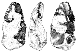 Abbevillean style biface from the Acheulean archaeological site of San Isidro, in Madrid (Spain). Bifaz de estilo Abbevillense.png