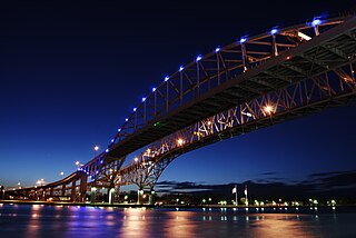 Blue Water Bridge bridge across the St. Clair River, connecting Port Huron, Michigan and Sarnia, Ontario