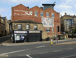 Bradford Playhouse shown from Leeds Road