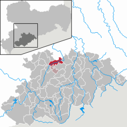Läget för kommunen Burkhardtsdorf i Erzgebirgskreis