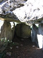 Dolmen von Buzy – Innen nach Nordwesten gesehen