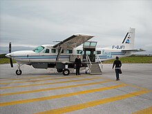 Un des deux Cessna 208 Caravan assurant les vols réguliers Brest <> Ouessant.