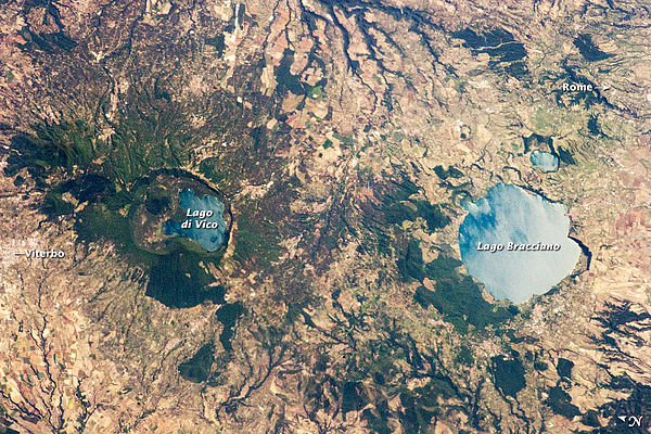 View from space of Viterbo and Rome