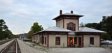 The Cambria Freight Station, which served as Christiansburg's train station from 1869 to 1906, is also still extant Cambria Freight Station.JPG