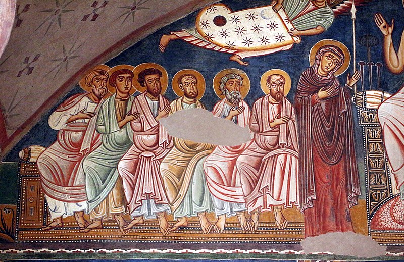 File:Cappella di san silvestro, affreschi del 1246, 02 cristo in trono tra maria, san giovanni, gli apostoli e angeli 2.jpg