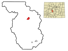 Chaffee County Colorado Incorporated and Unincorporated areas Buena Vista Highlighted.svg